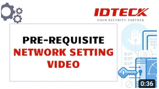 00. IDTECK Software Installation - Pre-requisite Network setting